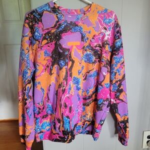 Teddy fresh multi colored dip dye crew neck size small